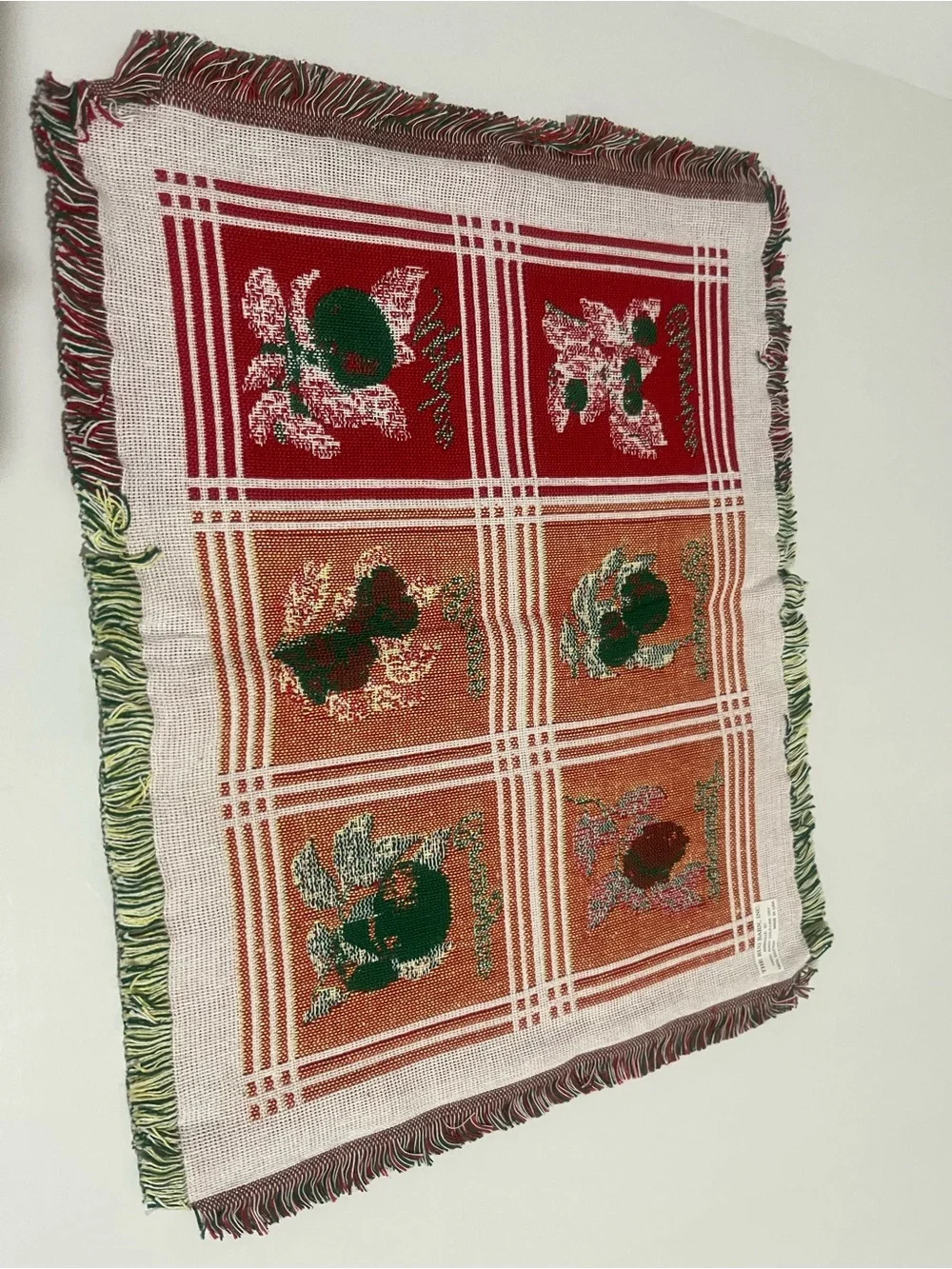 Vintage woven tapestry placemat by The Rug Barn. Lot of 6